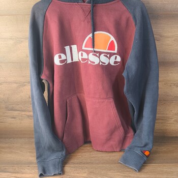 ellesse Two-Tone Hoodie with Front Pocket and Logo Print