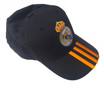 Adidas Real Madrid Black Baseball Cap with Orange Stripes