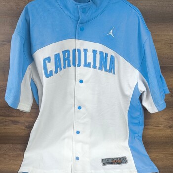 Nike Elite Jordan Carolina Blue and White Short Sleeve Jersey Medium