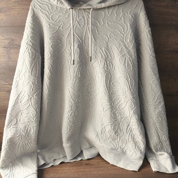Next 2XL Beige Textured Hoodie Sweatshirt