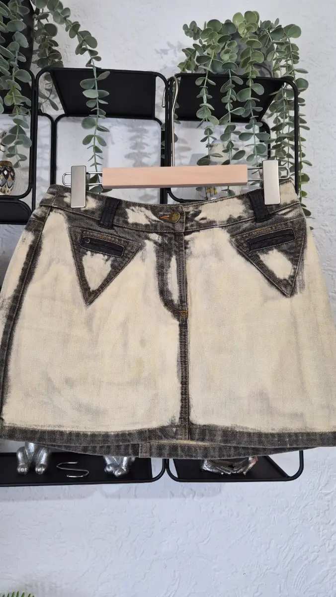 Miss Sixty Y2K Acid Wash Denim Mini Skirt Small