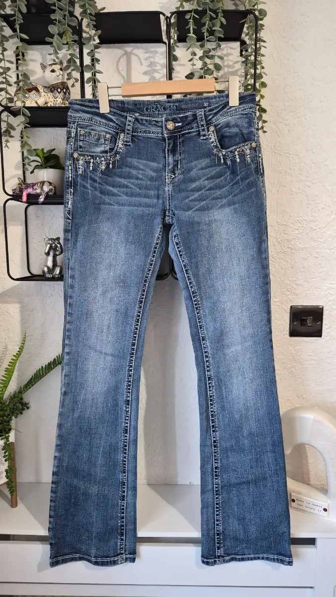 Grace in LA Aztec Embellished Bootcut Jeans Size W30 L32 2K