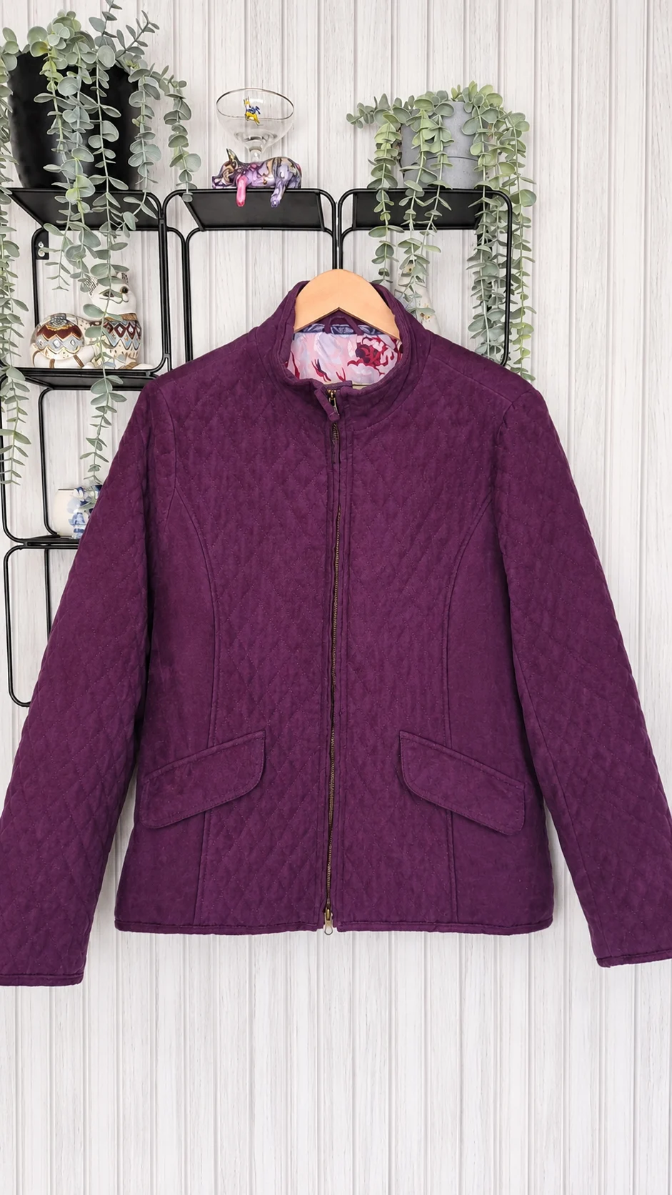 Hoggs of Fife Lexington Purple Quilted Jacket Size 12