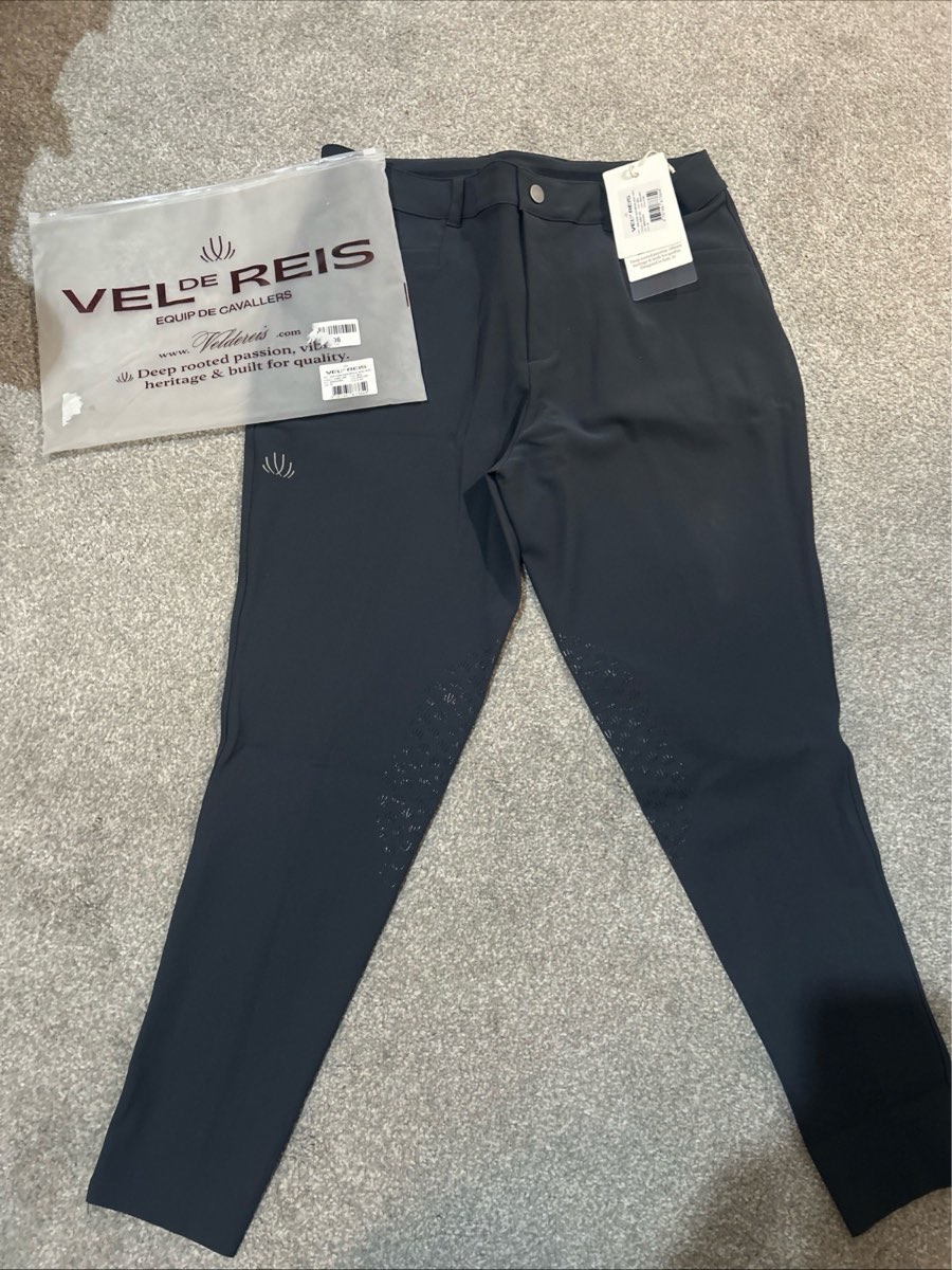 Vel de Reis Core Line Men's Riding Breeches - Iron Grey - Size 52 (UK 36) - NWT