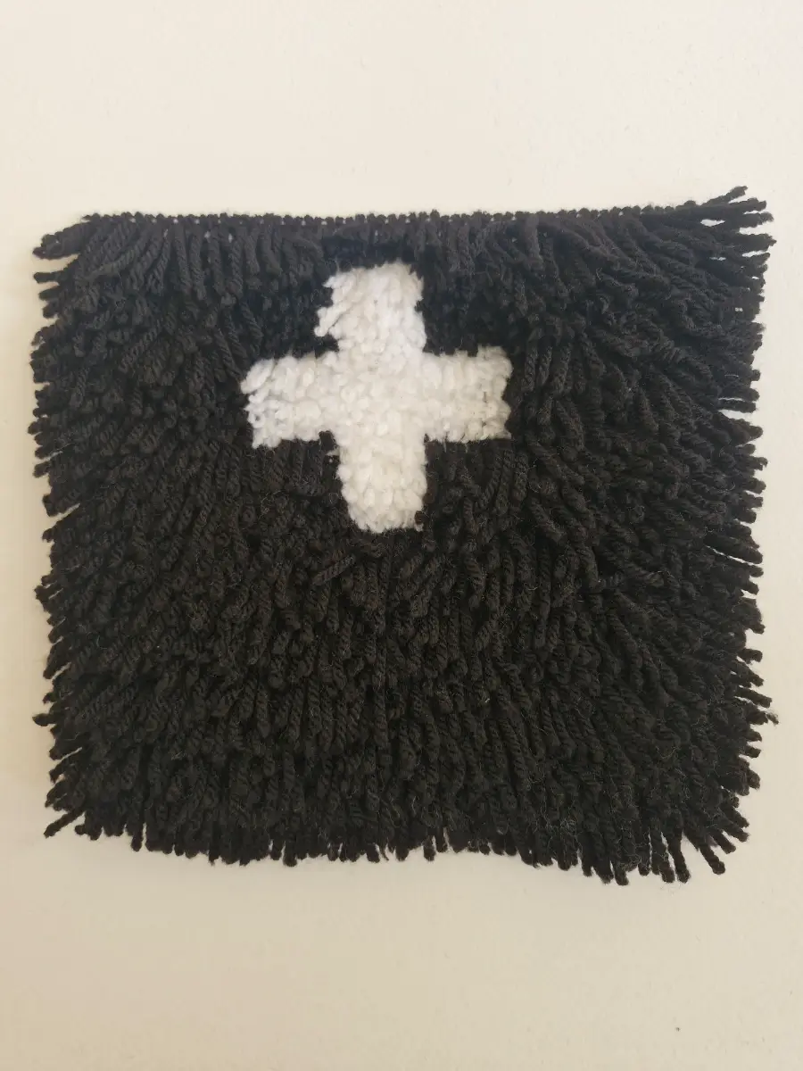 Black & White Square Christian Wool Placemat