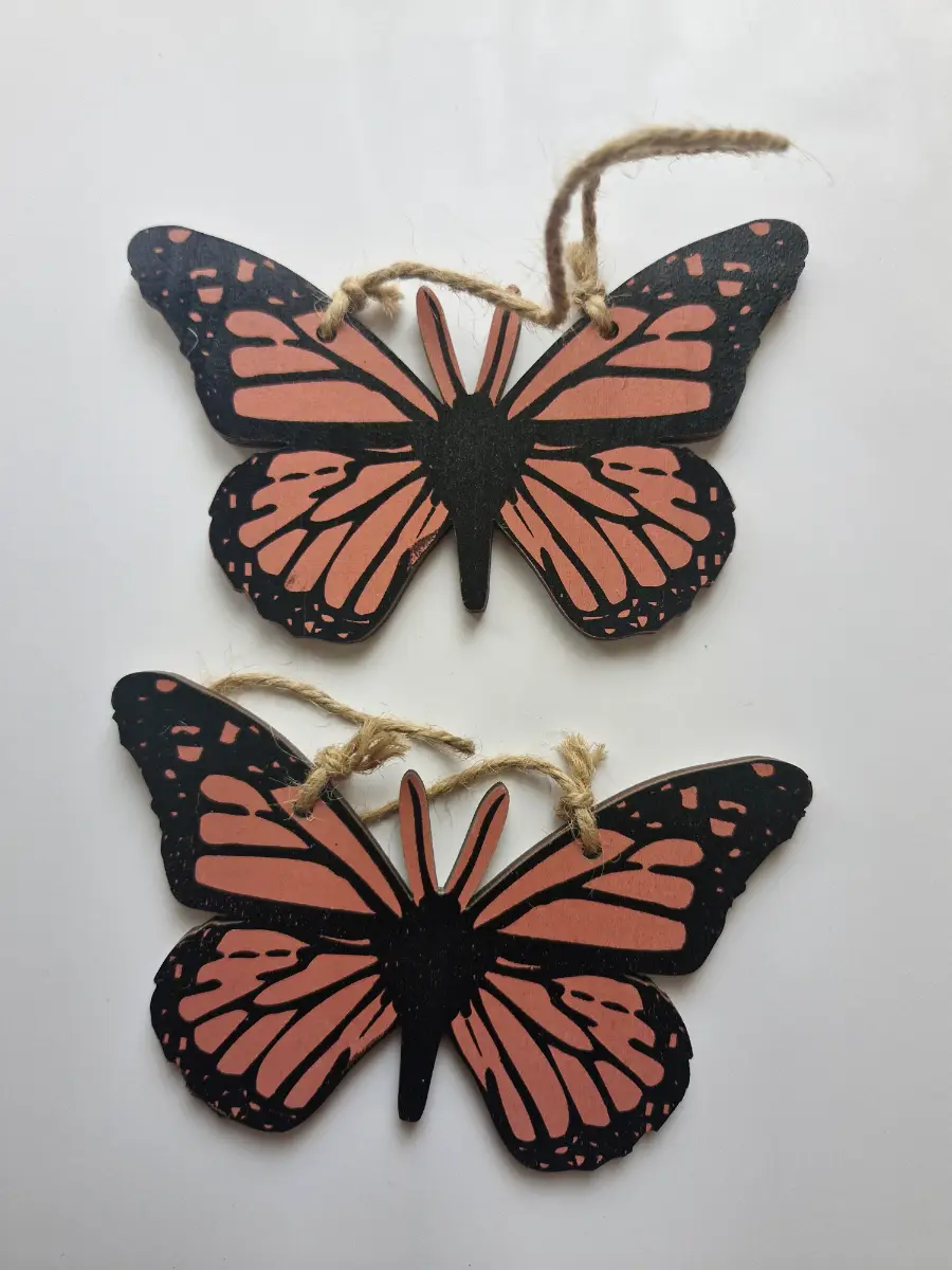 Pack of 2 Wooden Hanging Butterflies