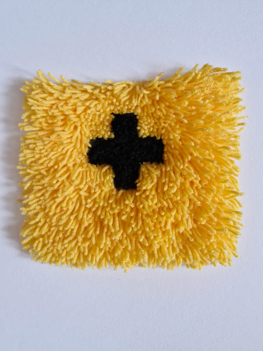 Yellow & Black Square Christian Wool Placemat