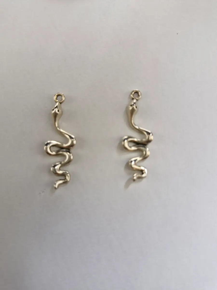2 Silver Plated Snake Charms