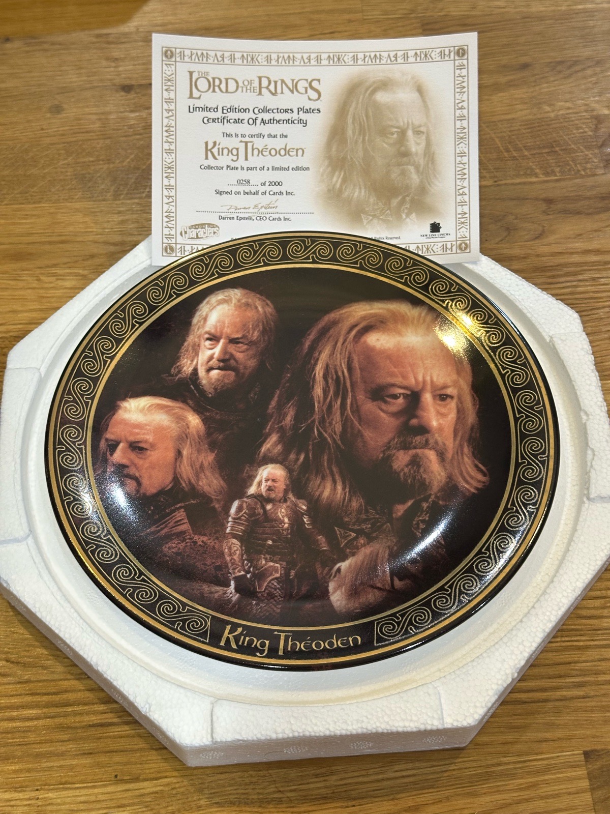 Cards Inc. Lord of the Rings King Théoden Bone China Collector Plate Box COA