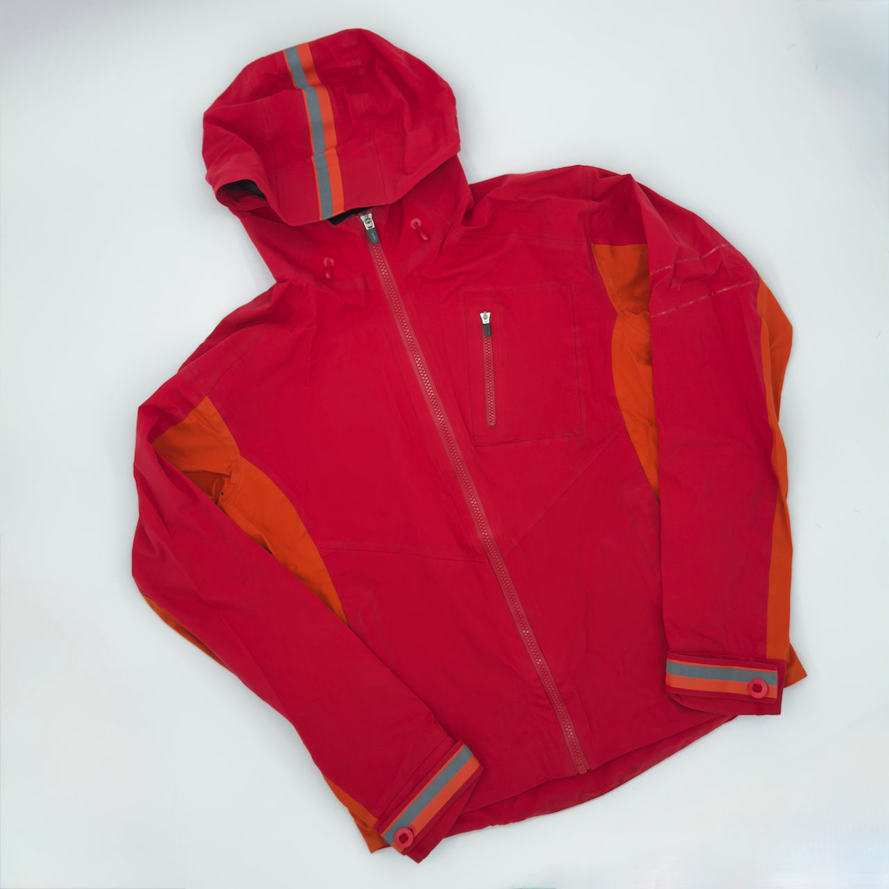 Rapha Men’s Hooded Rain Jacket - S - Red / Orange - Excellent Used Condition