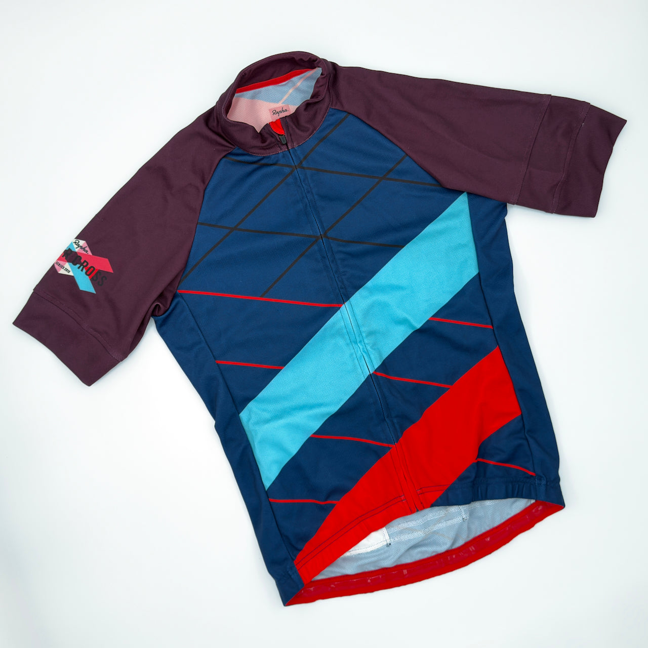 Rapha Men's Supercross Jersey - M - Navy / Red / Plum - Very Good Used Condition