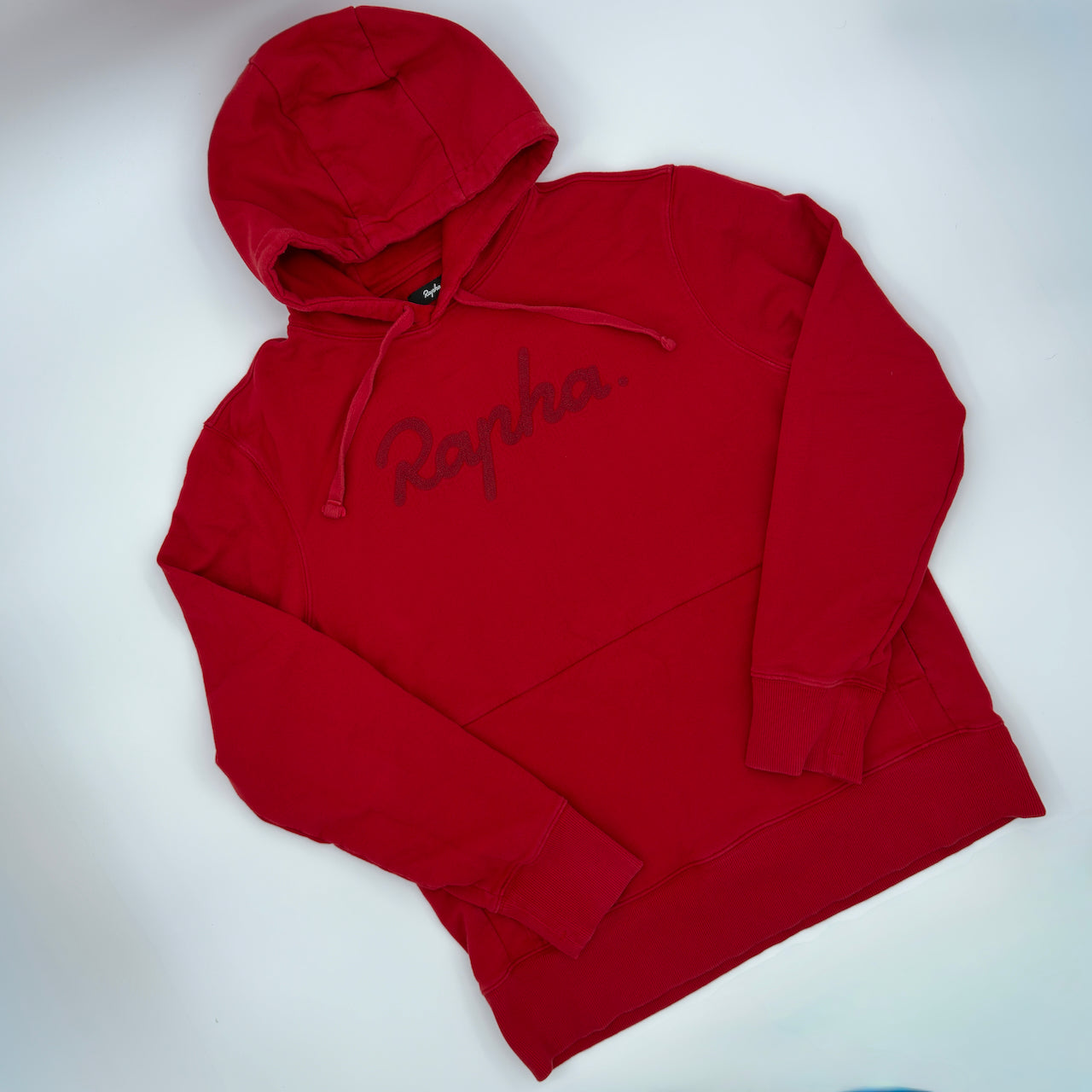 Rapha Men’s Logo Pullover Hoodie - L - Red - Very Good Used Condition