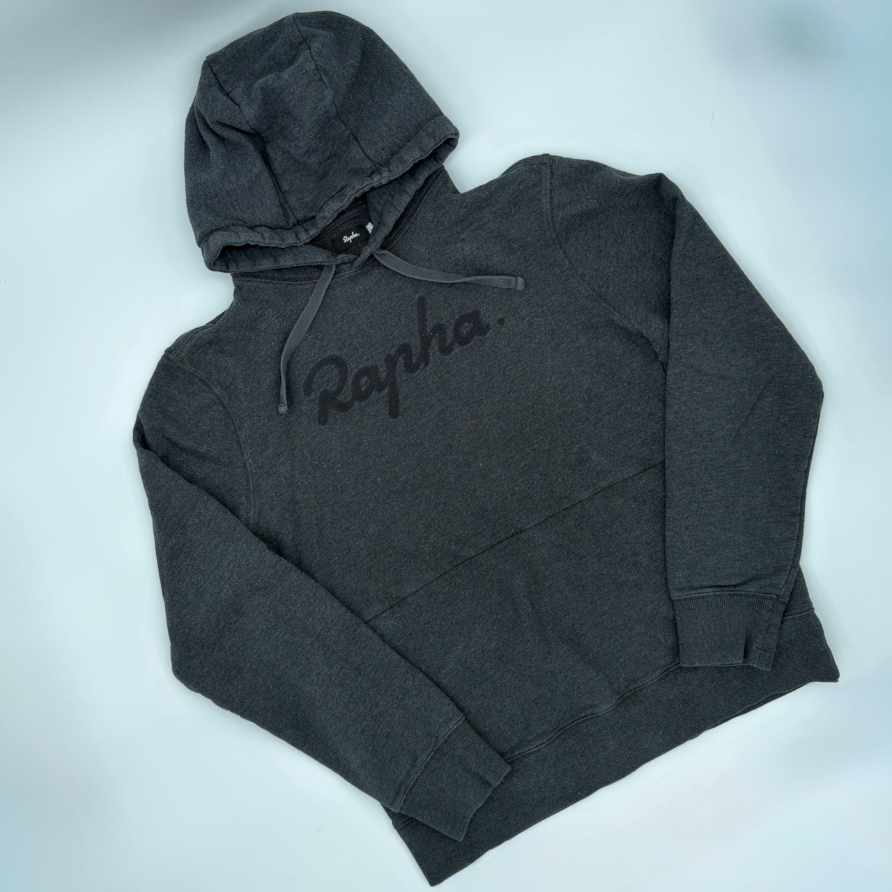 Rapha Logo Pullover Hoodie - L - Charcoal Grey - Very Good Used Condition