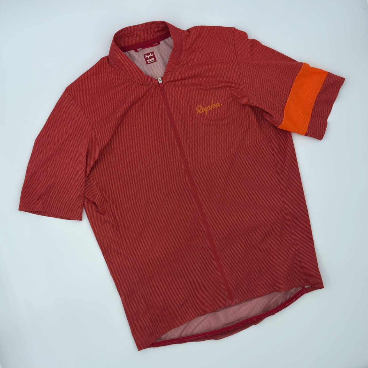 Rapha Men's Flyweight Jersey - M - Burgundy / Orange - Very Good Used Condition