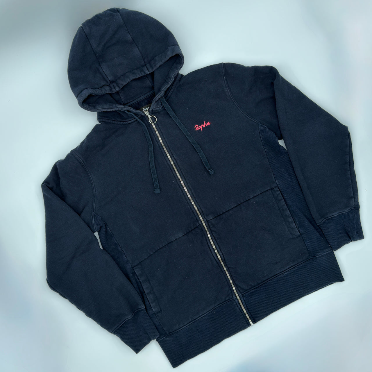 Rapha Men’s Logo Full Zip Hoodie - M - Navy - Good Used Condition