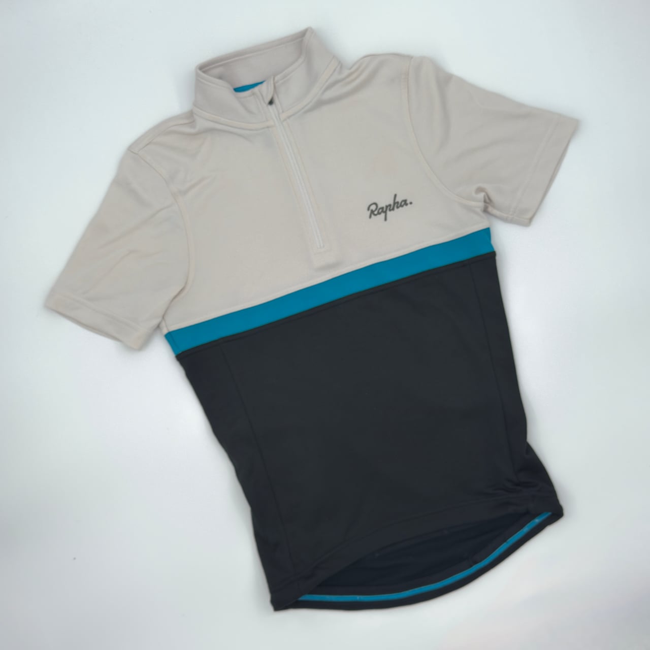 Rapha Men's Team Sky Club Jersey - XS - Stone / Teal / Dark Navy - Very Good Used Condition