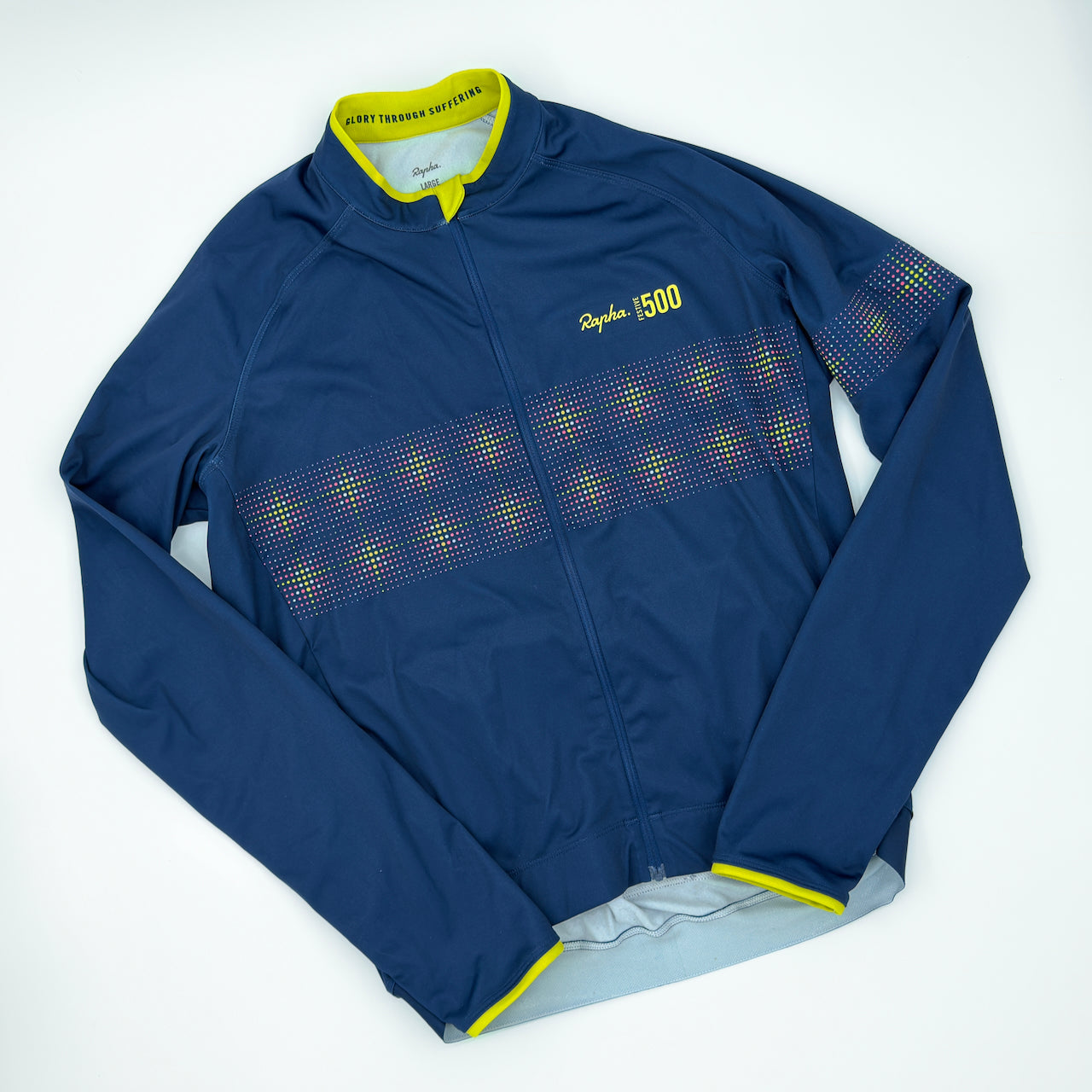 Rapha Men's Festive 500 Long Sleeve Core Jersey - L - Navy - Excellent Used Condition
