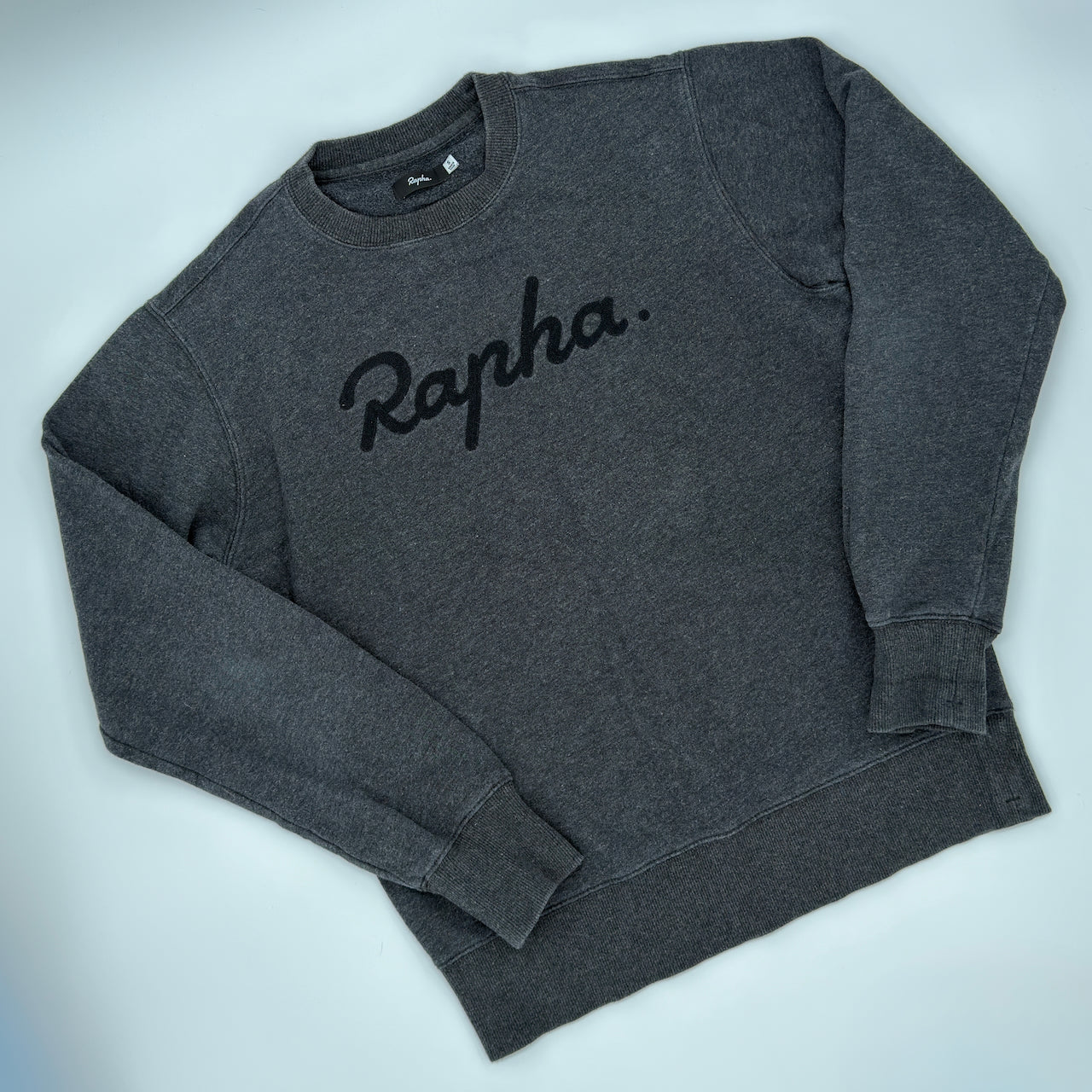 Rapha Script Logo Sweatshirt - S - Dark Grey - Very Good Used Condition