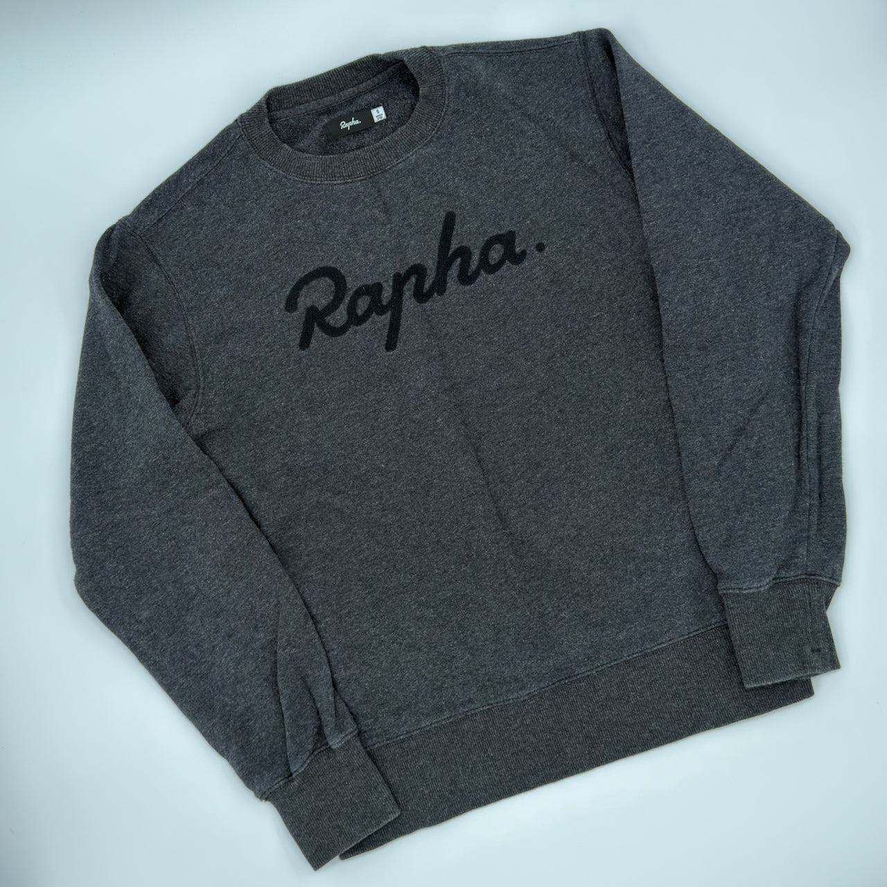 Rapha Script Logo Sweatshirt - S - Grey - Very Good Used Condition