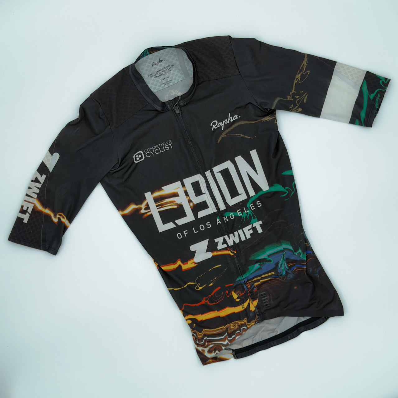 Rapha Men's Legion Pro Team Aero Jersey - XS - Black / Multicolour - Very Good Used Condition