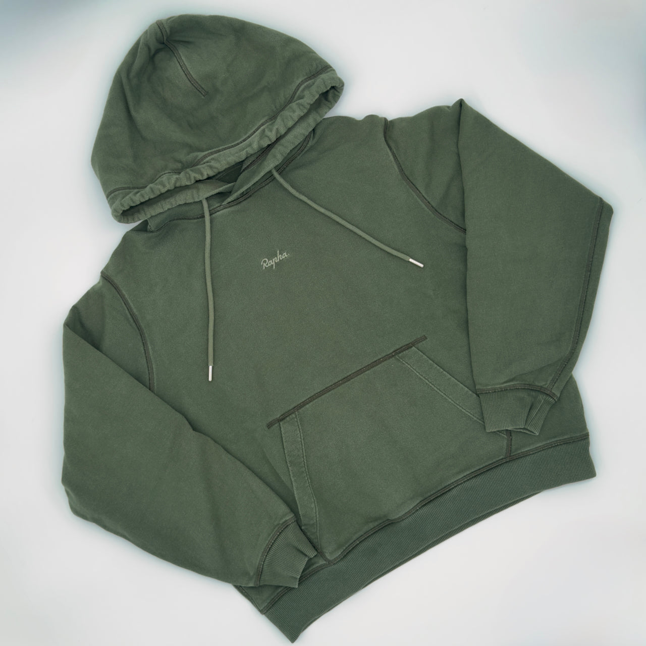 Rapha Women's Cotton Hoodie - XS - Olive Green - Very Good Used Condition