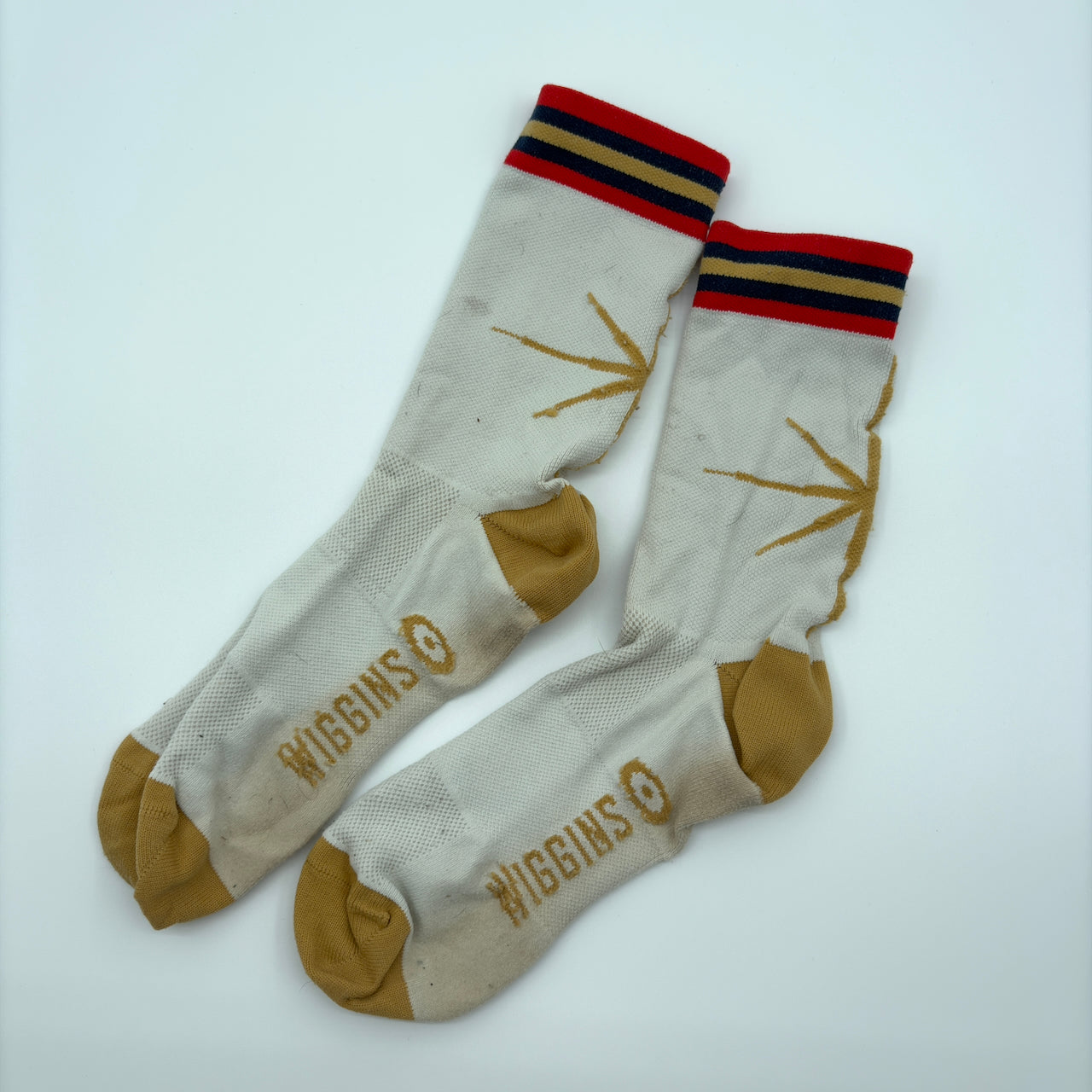 Rapha Socks Team Wiggins Edition - M (UK 7-9) - White / Gold - Good Used Condition
