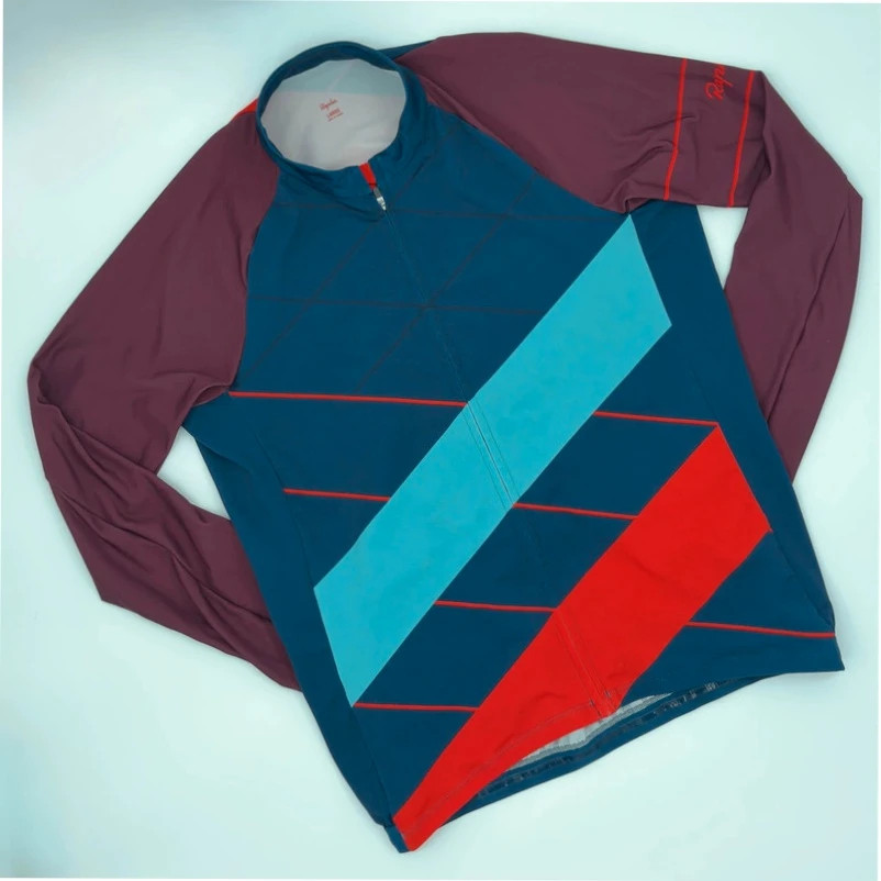 Rapha Men's Long Sleeve Cross Jersey - L - Navy / Maroon - Excellent Condition