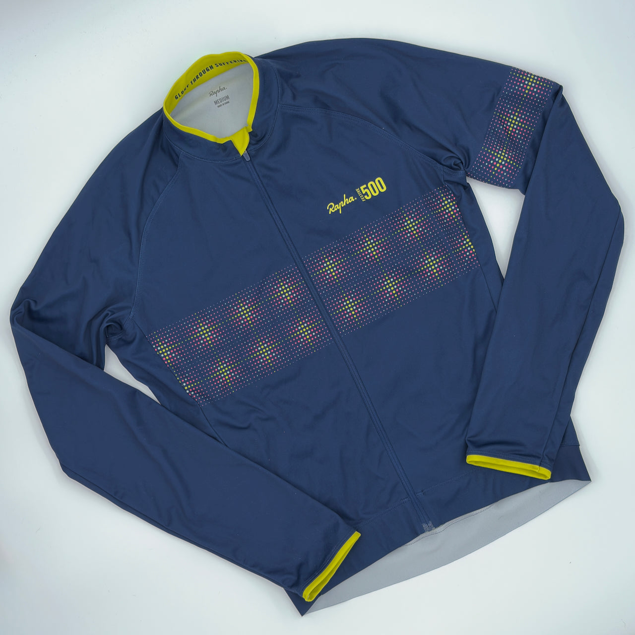 Rapha Men's Festive 500 Long Sleeve Core Jersey - M - Navy - Excellent Used Condition