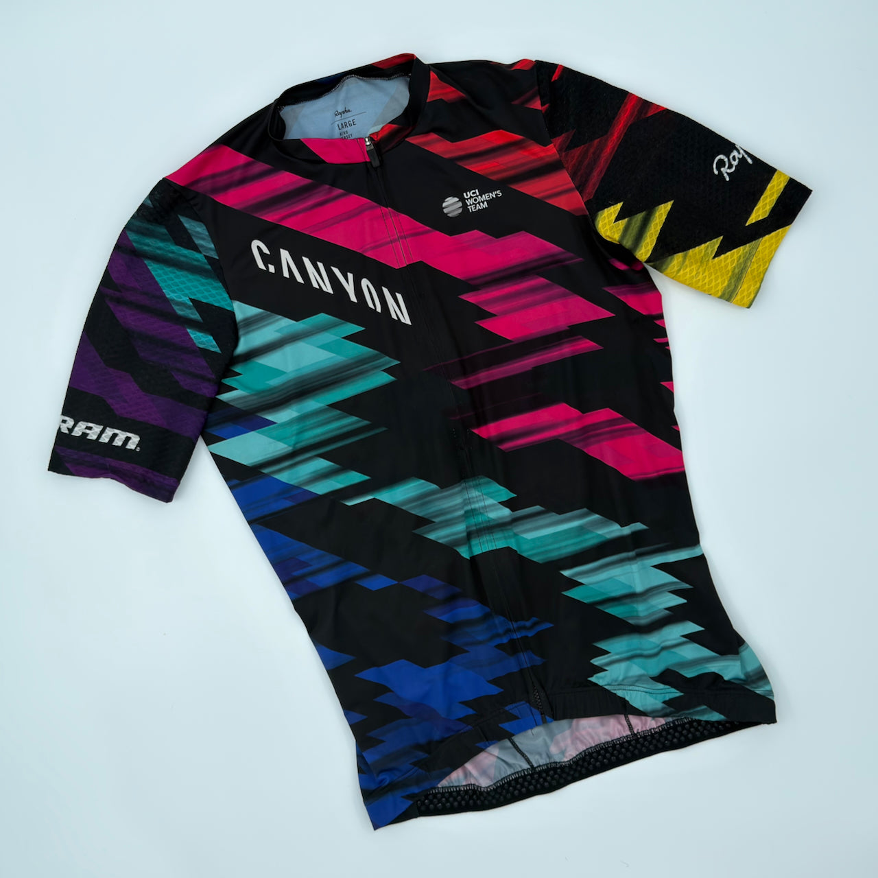 Rapha x SRAM Women's Aero Jersey - L - Black / Multicolour - Excellent Used Condition