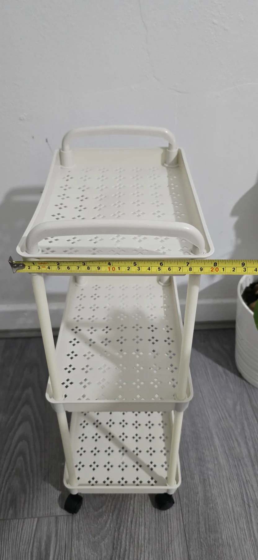3 tier trolley in white color