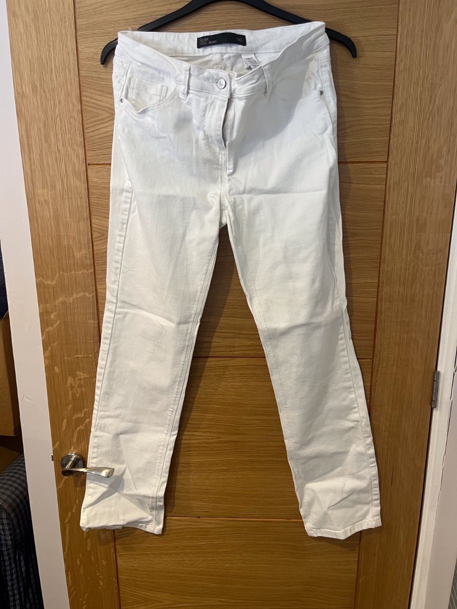 Next slim white jeans