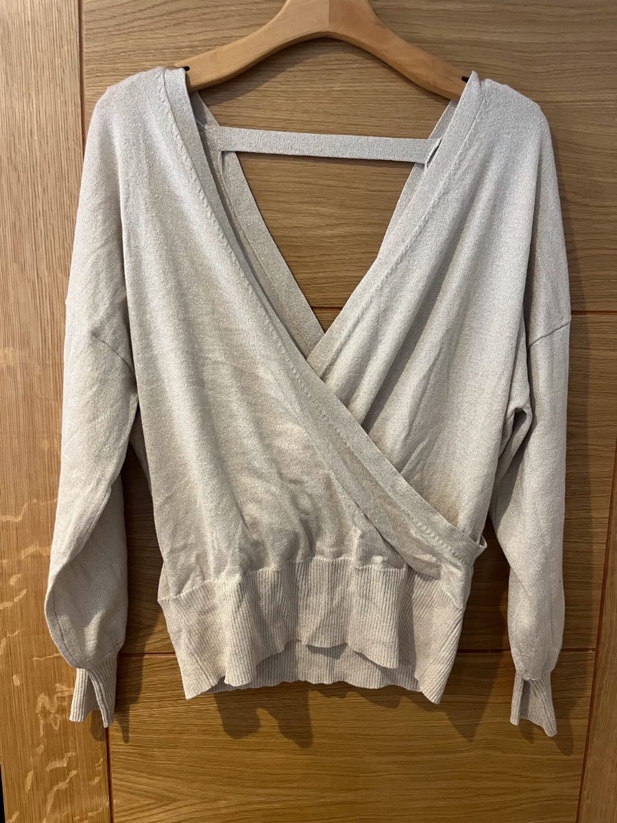 Crossover Glittery jumper cream/gold