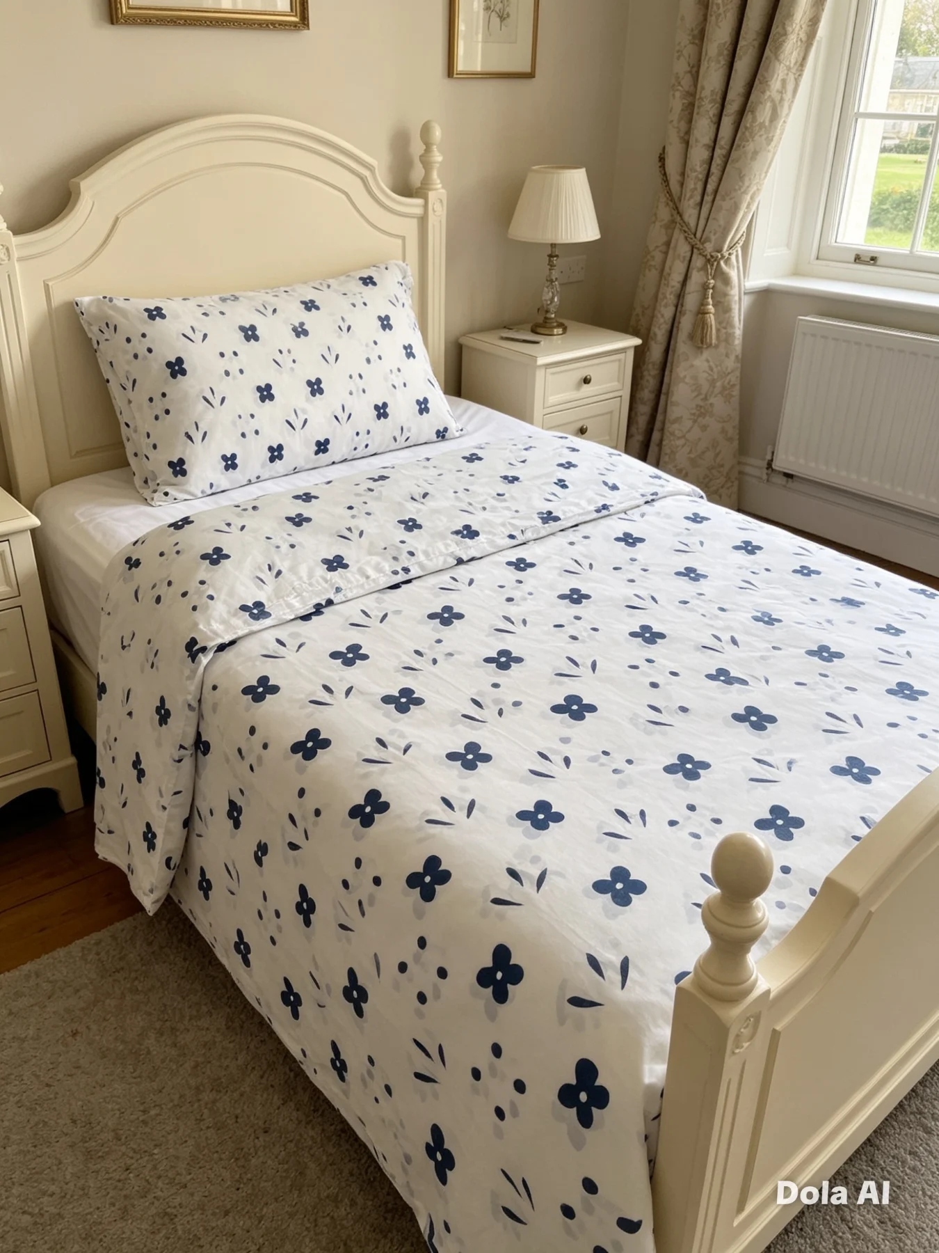 Cotton flat bed sheet with pillow case