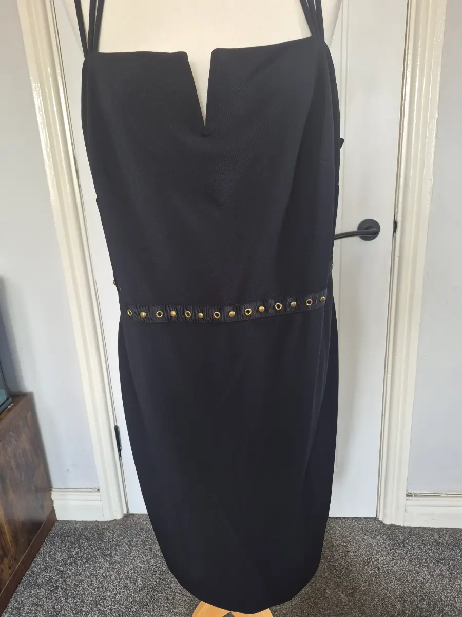 F&F Bustier Knee Length Cocktail Dress Uk 22 Black