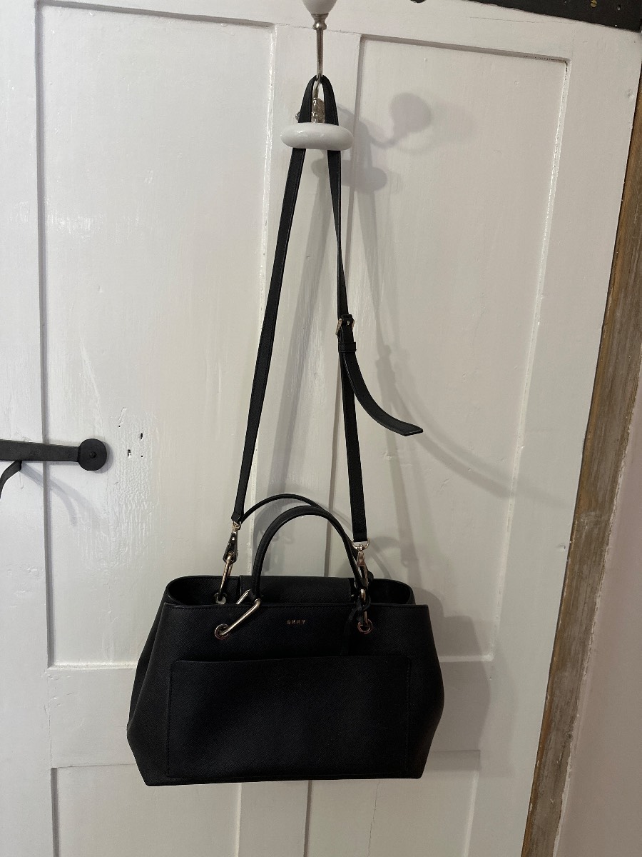 DKNY Linen  finish leather handbag