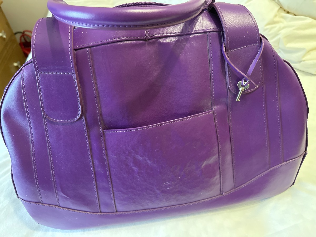 Marks & Spencer purple leather holdall