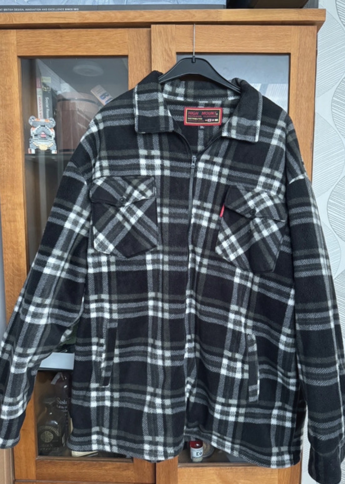 Men’s new size 3xl thick fleece checked jacket