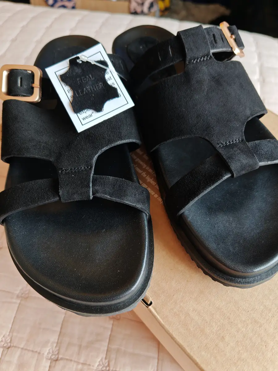 anthology leather sandals size 7 wide fit