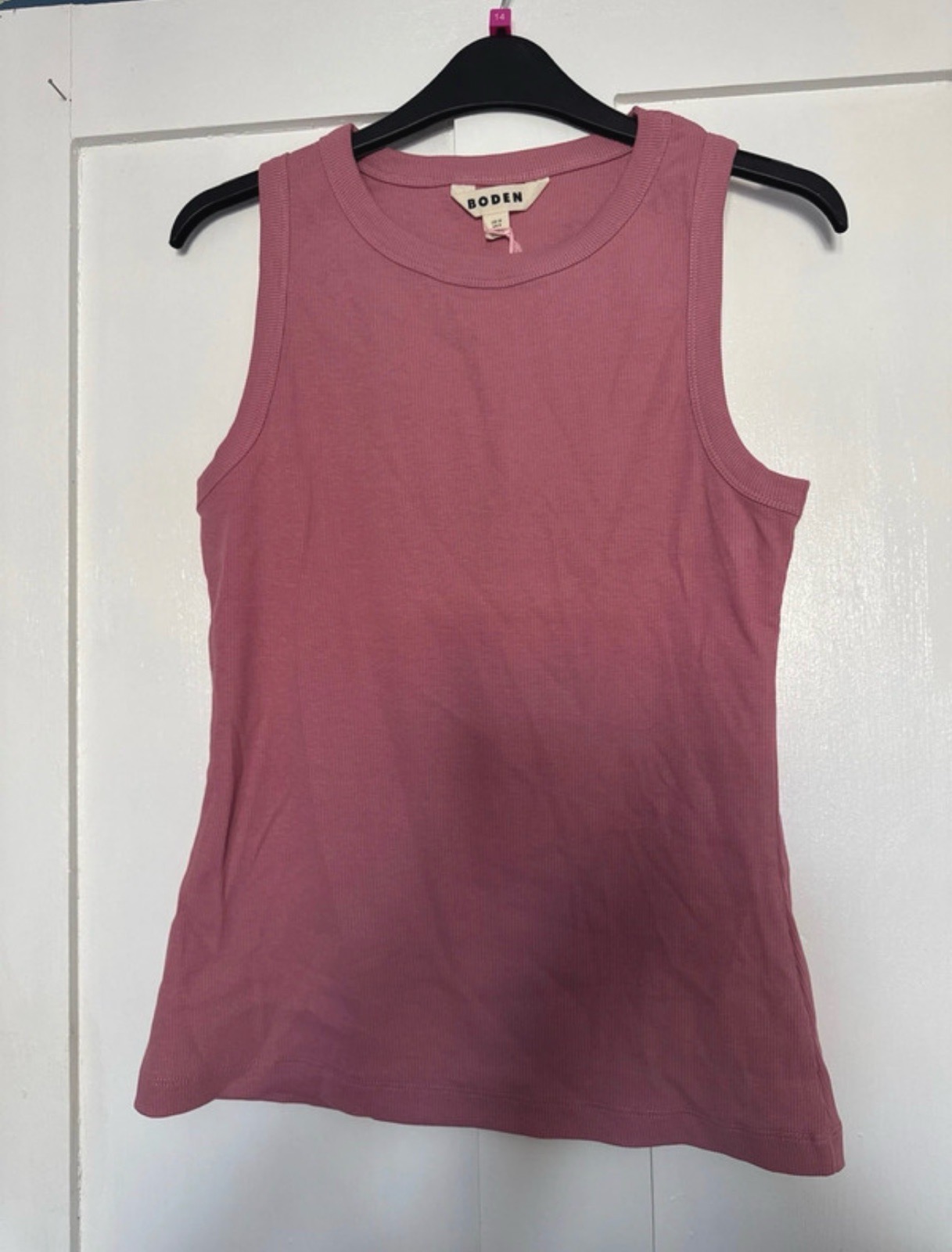 Boden Pink Ribbed vest top