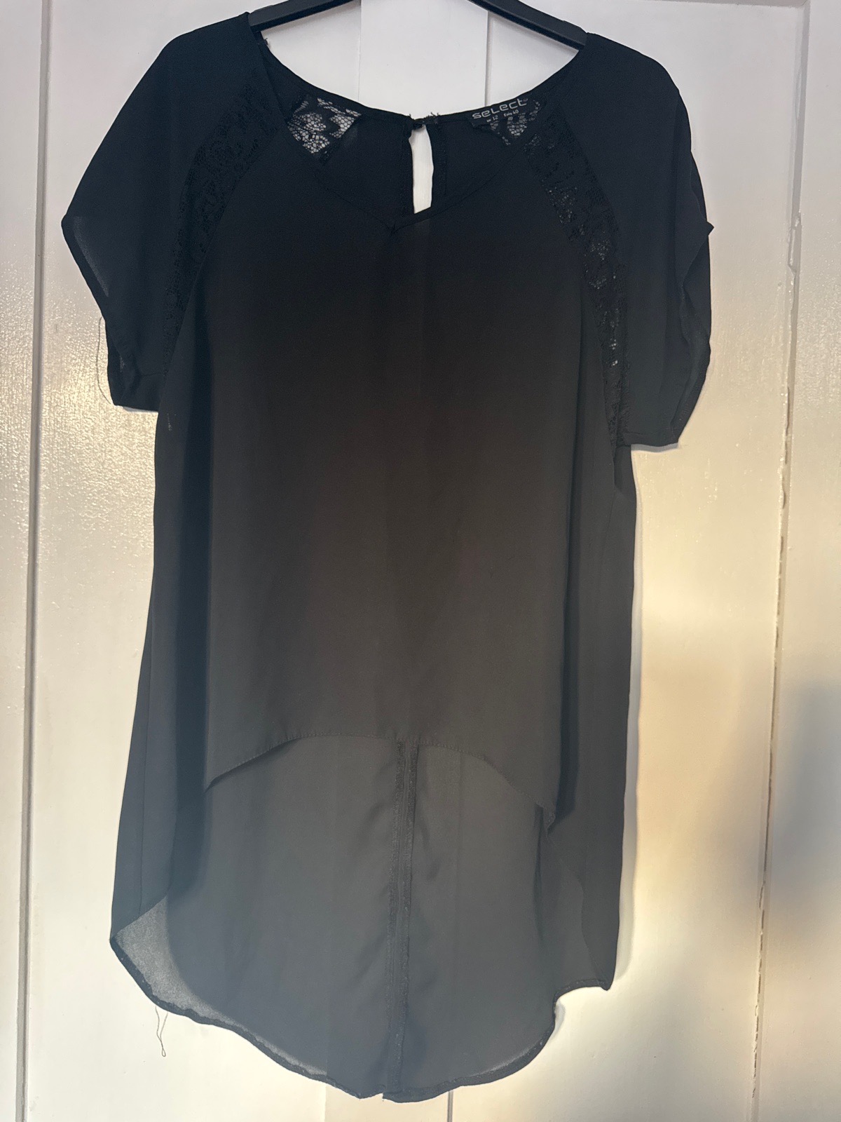 Select black top with lace detail
