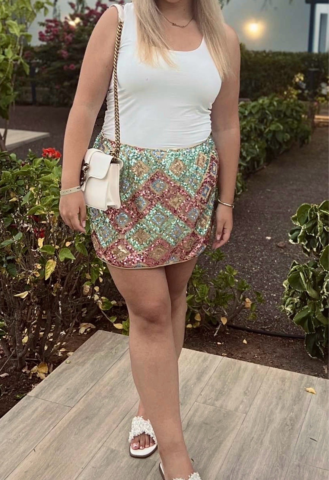 Shein sequin skirt