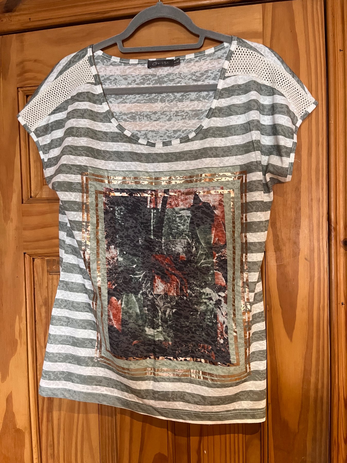 Green white T-shirt