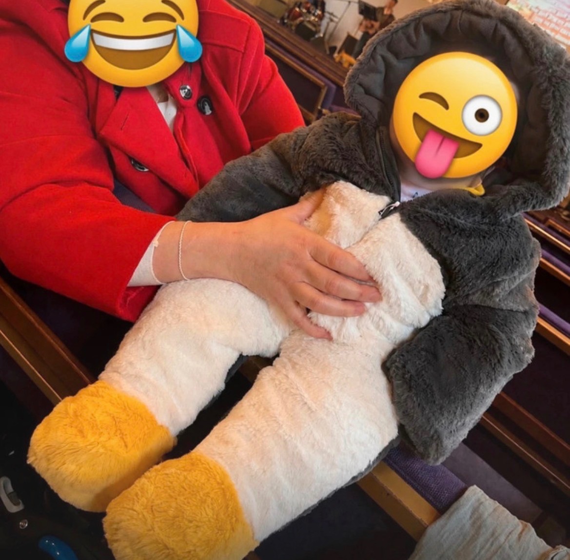LN padded penguin pram suit