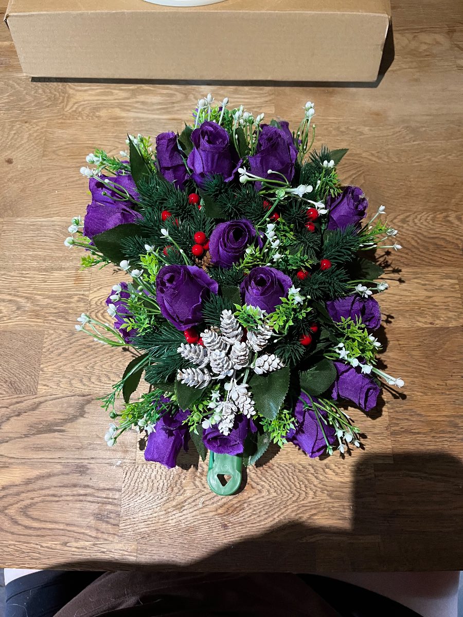 Purple artificial floral display