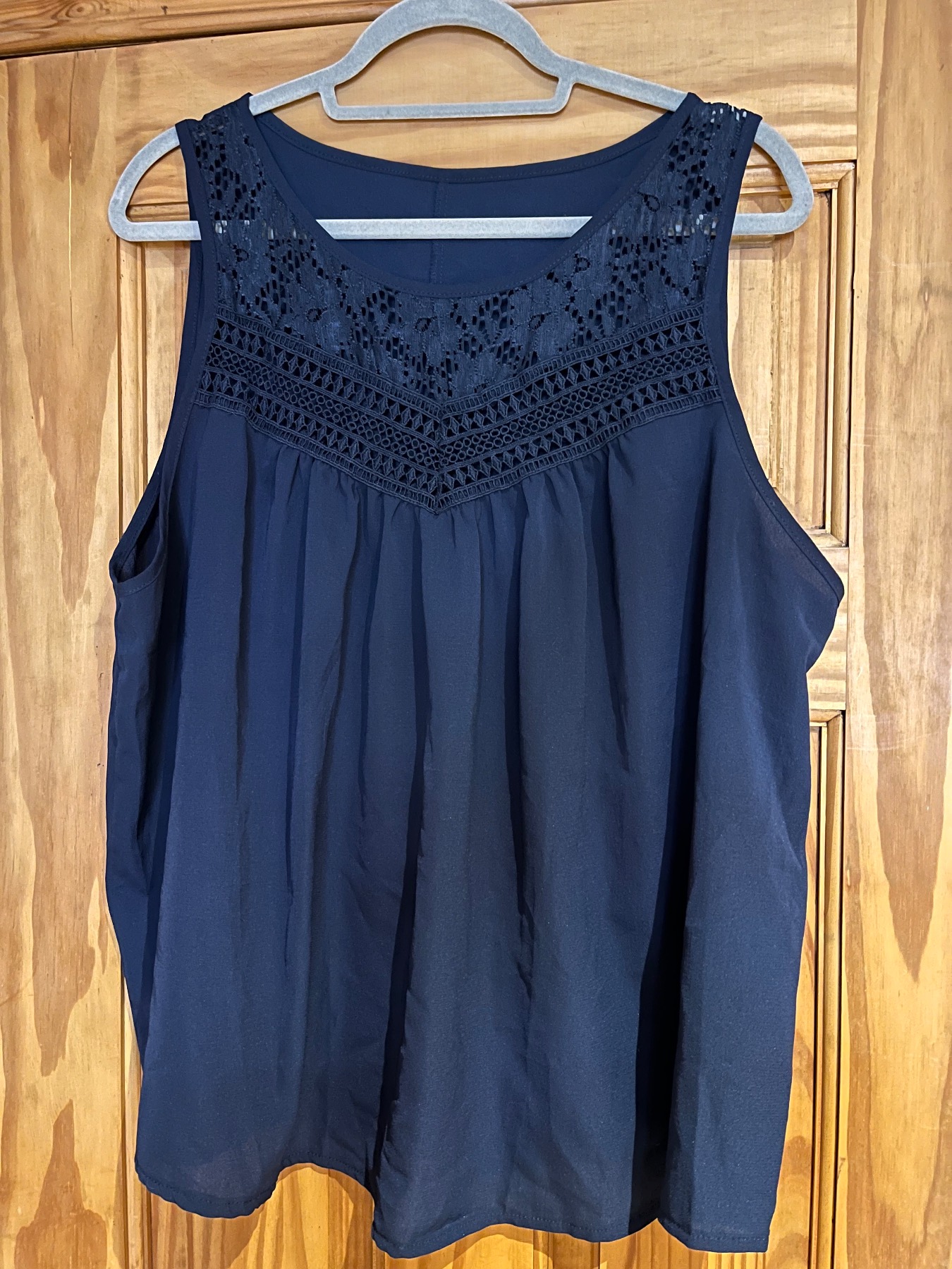 Navy sleeveless top