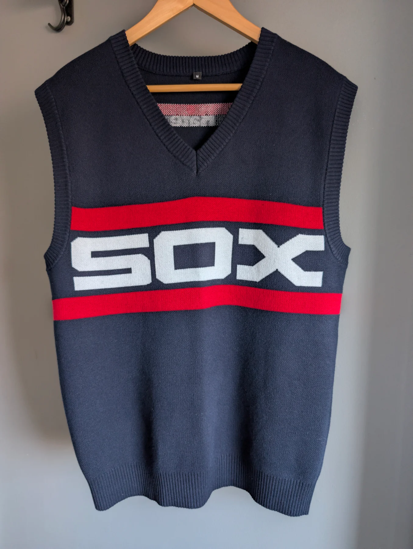 Chicago White SOX 1980s Retro Knit Sweater Vest Top SGA MLB Size M Baseball