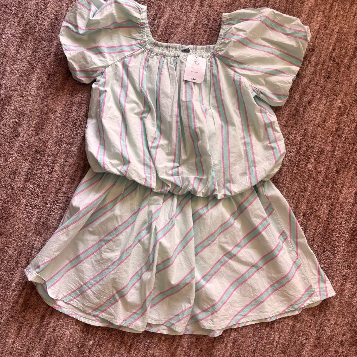 BNWT Tu Girls Pastel Stripe 2-Piece Skirt Set Age 12 Years / 152cm