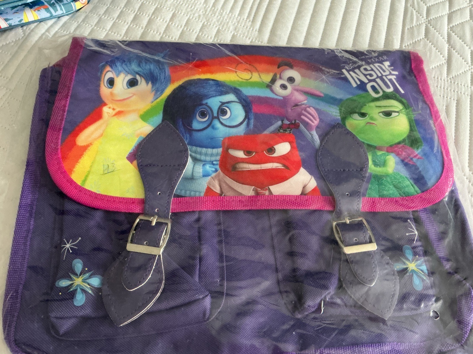 Inside out book bag satchel