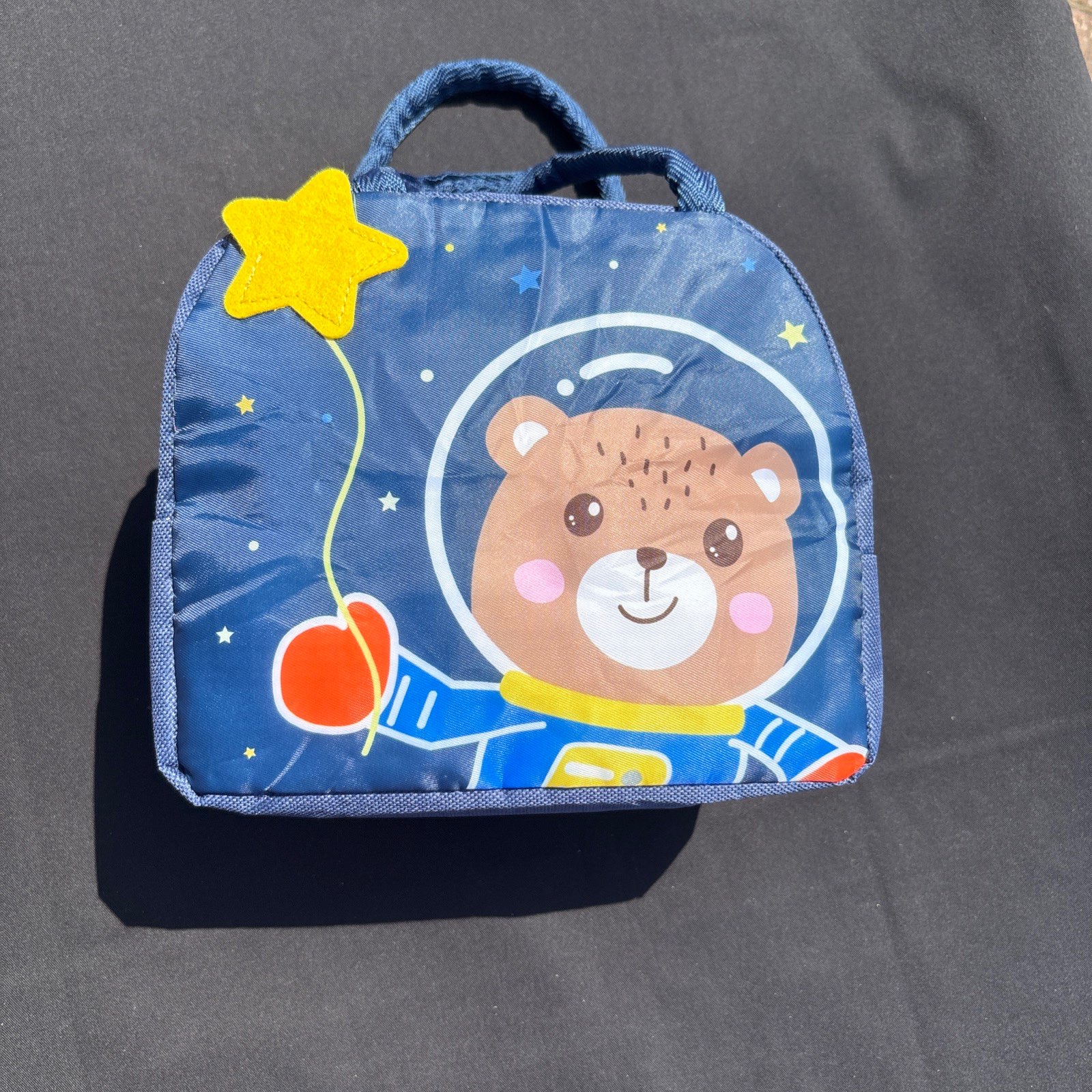 Insulated Reusable Tote Lunch Bag for Kids Children Cooler Bag - Space Bear