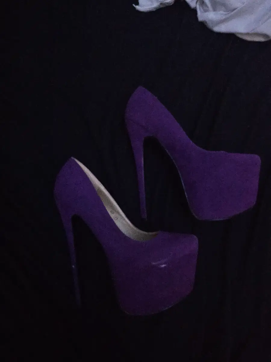 purple stiletto heels size 5